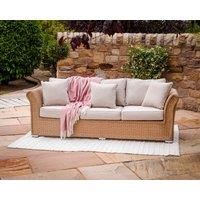 3 Seater Rattan Garden Sofa in Willow - Lisbon - Rattan Direct