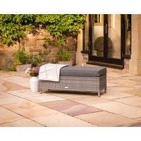 Rattan Garden Bench With Cushion in Grey - Fiji - Rattan Direct