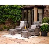 Reclining Rattan Garden Patio Set in Grey - Fiji - Rattan Direct