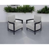 Pair of Alina Aluminium & Fabric Dining Chairs - Rattan Direct