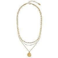 Orelia Multi Row Coin Necklace