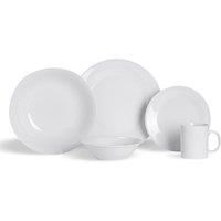 White Dinner Crockery Dining Set. Plates Bowls Mugs Cups Dinnerware - 30 Piece