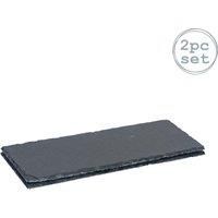 Argon Tableware Starter Serving Slate Side Plate for Food and Antipasti - 290 x 120mm - Pack of 2