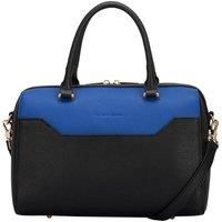 Smith & Canova Black-blue Polly Two-tone Leather Zip Top Grab Bag