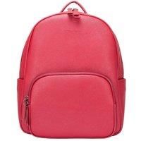 Smith & Canova Mens Smith & Canova Saffiano Leather Backpack Backpack Red (Red)