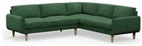 Hutch Velvet Round Arm 6 Seater Corner Sofa - Sage Green