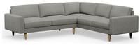 Hutch Fabric Block Arm 6 Seater Corner Sofa - Dove Grey