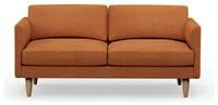 Hutch Fabric Curve Arm 3 Seater Sofa - Rust