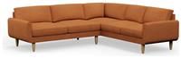 Hutch Fabric Round Arm 6 Seater Corner Sofa - Rust