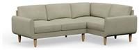 Hutch Fabric Round Arm 4 Seater Corner Sofa - Oat