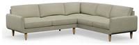 Hutch Fabric Round Arm 6 Seater Corner Sofa - Oat