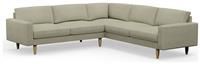 Hutch Fabric Block Arm 7 Seater Corner Sofa - Oat