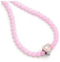 Barbie™£ Pink Beaded Necklace with Heart Shaped Silhouette Charm