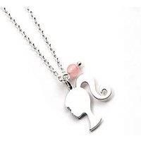 Barbie Sterling Silver Silhouette & Quartz Bead Charm Necklace