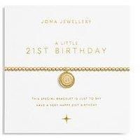 Joma Jewellery A LITTLE MILESTONE BIRTHDAY Gold Plated Bracelet in 17.5 cm stretch (21st)