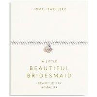 Joma Jewellery BRIDAL A LITTLE BEAUTIFUL BRIDESMAID Silver Plated Bracelet in 17.5 cm stretch