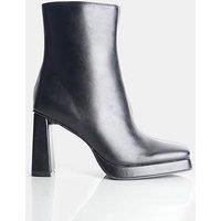 Public Desire Patty Square Heeled Ankle Boot - Black