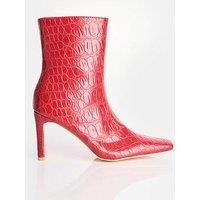 Public Desire Polaris Ankle Boot - Red