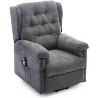 Barnsley Fabric Dual Motor Rise Recliner - Charcoal