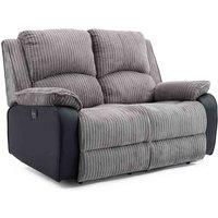 More4Homes POSTANA ELECTRIC HIGH BACK JUMBO CORD FABRIC RECLINER 3 + 2 + 1 SOFA ARMCHAIR SET SUITE (Grey, 2 Seater)