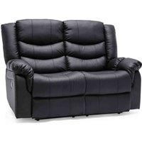 More4Homes SEATTLE HIGH BACK ELECTRIC BONDED LEATHER RECLINER 3 + 2 + 1 SOFA SET SUITE (Black, 2 Seater)