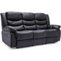 More4Homes SEATTLE HIGH BACK BONDED LEATHER RECLINER 3 + 2 + 1 SOFA ARMCHAIR SET SUITE (Black, 3 Seater)