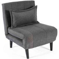 More4Homes HARPER FOLDING CLIC CLAC SOFA BED FABRIC LIVING ROOM LOUNGE CHAIR BED (Charcoal, 1 Seater)