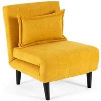 More4Homes HARPER FOLDING CLIC CLAC SOFA BED FABRIC LIVING ROOM LOUNGE CHAIR BED (Mustard, 1 Seater)