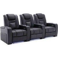 More4Homes Broadway 3 Seater Electric Recliner Cinema Sofa Usb Charging Led Base black