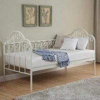 Slumberworx Knebworth French Shabby Chic Living Room Bedroom White Metal Day Bed Frame