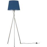 Modern Brushed Chrome Tripod Floor Lamp Standard Light Tapered Shade LED Bulb