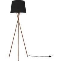 Metal Tripod LED Floor Lamp Copper Base Modern Lamp & Cotton Shades + LED Bulb