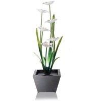 Narcissi Garden Flower Steel Water Feature with Lights Garden H100cm Primrose