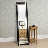 MirrorOutlet Modern Double Black Free Standing Cheval Mirror 5Ft X 1Ft3 150cm X 40cm