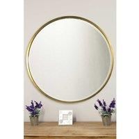 MirrorOutlet Rowan Gold Elegant Modern Bevelled Round Mirror 100 X 100 Cm