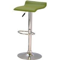 Heartlands Furniture Green and Chrome Bar Stool Pair Adjustable Height