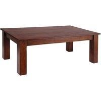 Coffee Table Wooden Rustic Solid Acacia Rectangle Top Dark Oak Finish