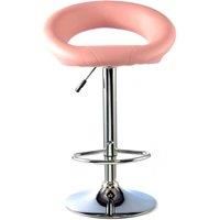 Heartlands Furniture Murry Adjustable Height Bar Stool Chrome and Pink