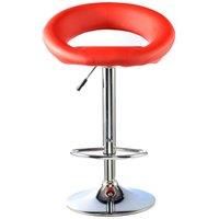 Heartlands Furniture Murry Adjustable Height Bar Stool Chrome and Red