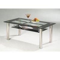 Vegas Black Glass Coffee Table With Suspended Shelf