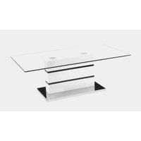 Yoki Glass Coffee Table White & Black / 1200W x 700D x 430H