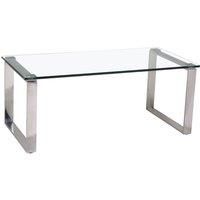 Coffee Table Clear Tempered Glass Top Stainless Steel Legs