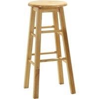 74cm Natural Wood Bar Stool Pair