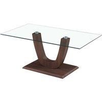 Capri Coffee Table Clear Glass Walnut / 1100W x 600D x 450H