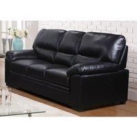 Ripley Faux Leather 3 Seater Sofa Black