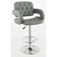 Utah Adjustable Height Bar Stool Chrome and Grey