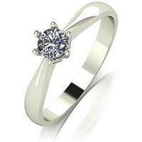 Moissanite Moissanite 9Ct White Gold 0.25Ct Equivalent Stone Solitaire Ring