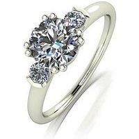 Moissanite Moissanite 9Ct White Gold 1.50Ct Total Eq Trilogy Ring