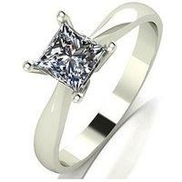 Moissanite 9Ct White Gold Princess 0.80Ct Cut Moissanite Ring