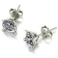 Moissanite 9Ct White Gold 2Ct Moissanite Solitaire Stud Earrings